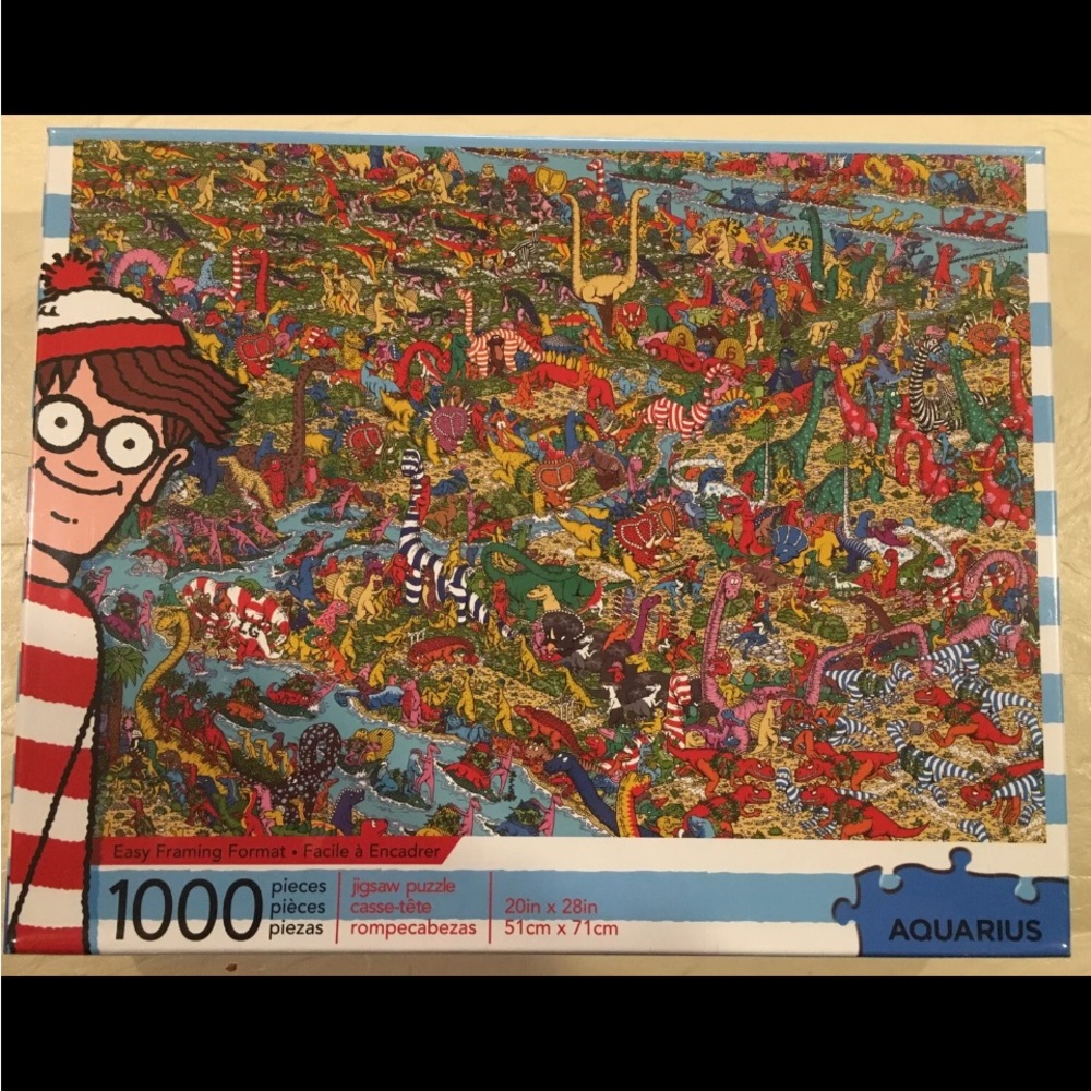 Where’s Waldo • Dinosaurs • 1000 piece Jigsaw Puzzle • Aquarius • 20”x 28”